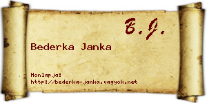 Bederka Janka névjegykártya